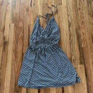 bcbg black & white mini halter dress size s